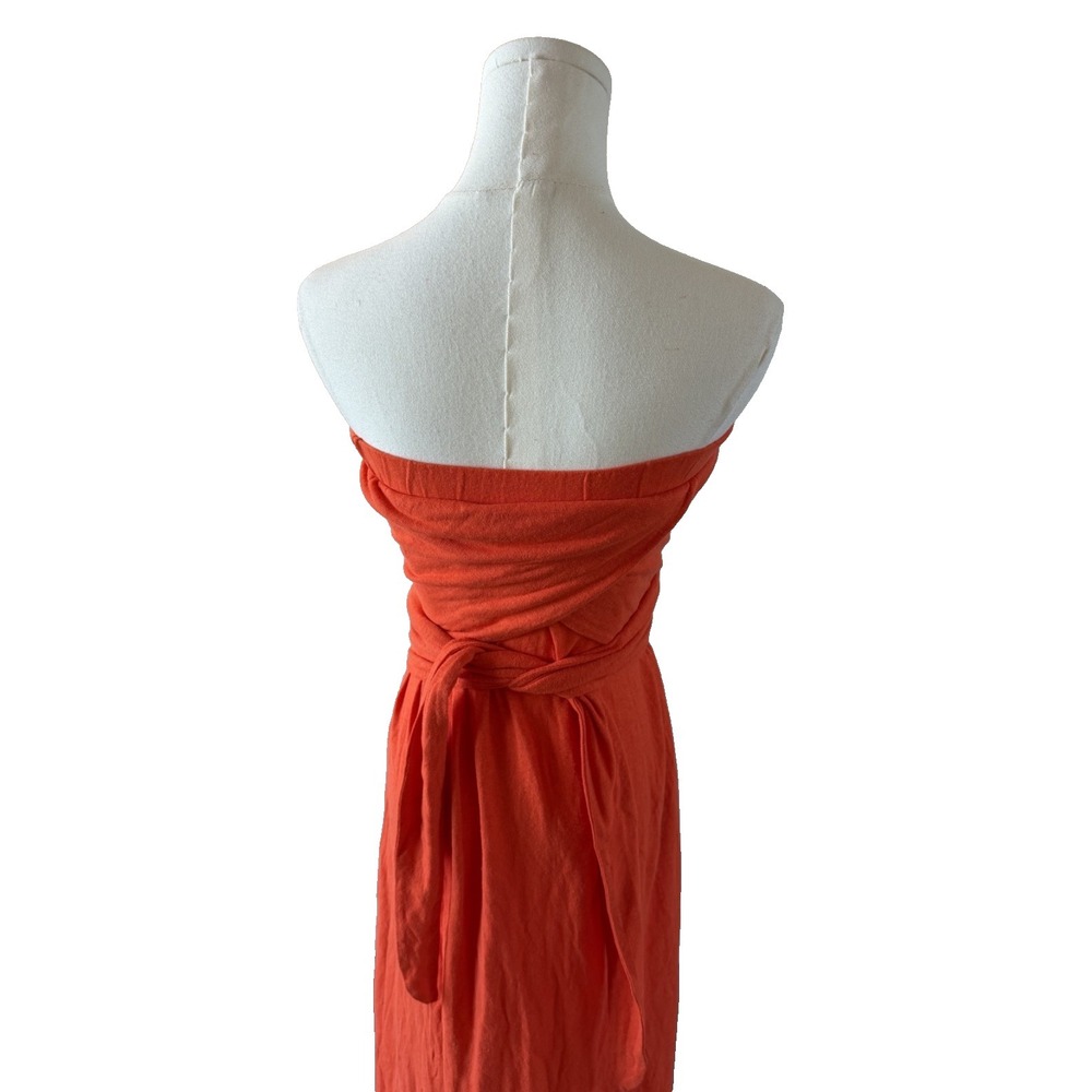Free People FP Beach Boho Cotton Hemp Orange Wrap Maxi Dress Resort Sz Small - Picture 2 of 6